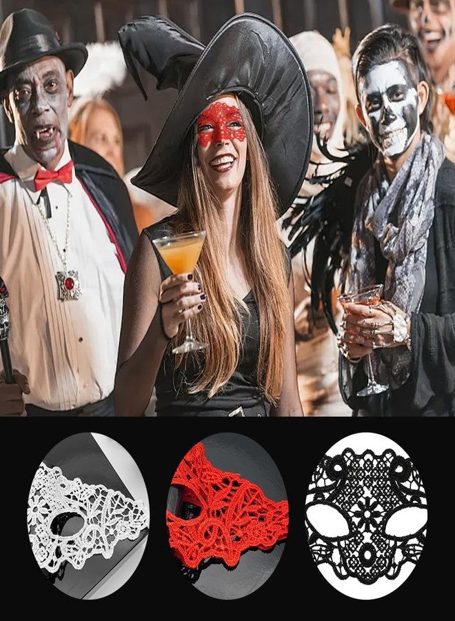PATPAT® Masquerade Mask for Women 3 PCS Party Lace Masks Adult Half Face for Masquerade Proms Venetian Mardi Gras Halloween Cosplay Dressing Up Accessories - Image 4